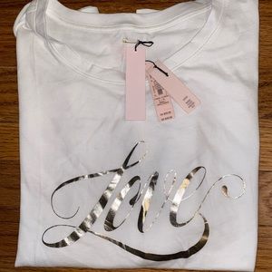 White Victoria’s Secret Love short sleeve t shirt brand new